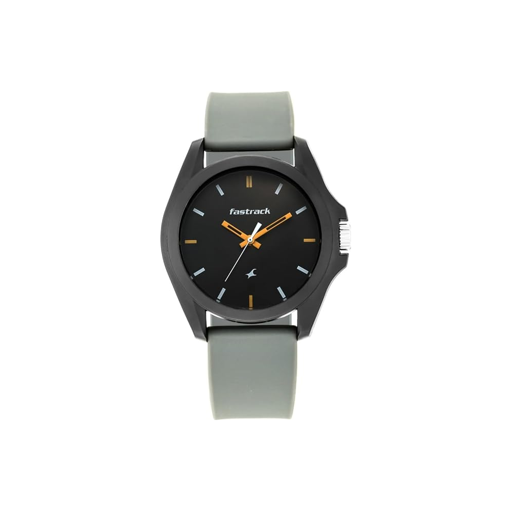 Fastrack NT68011PP08 unisex analogue watch with grey dial