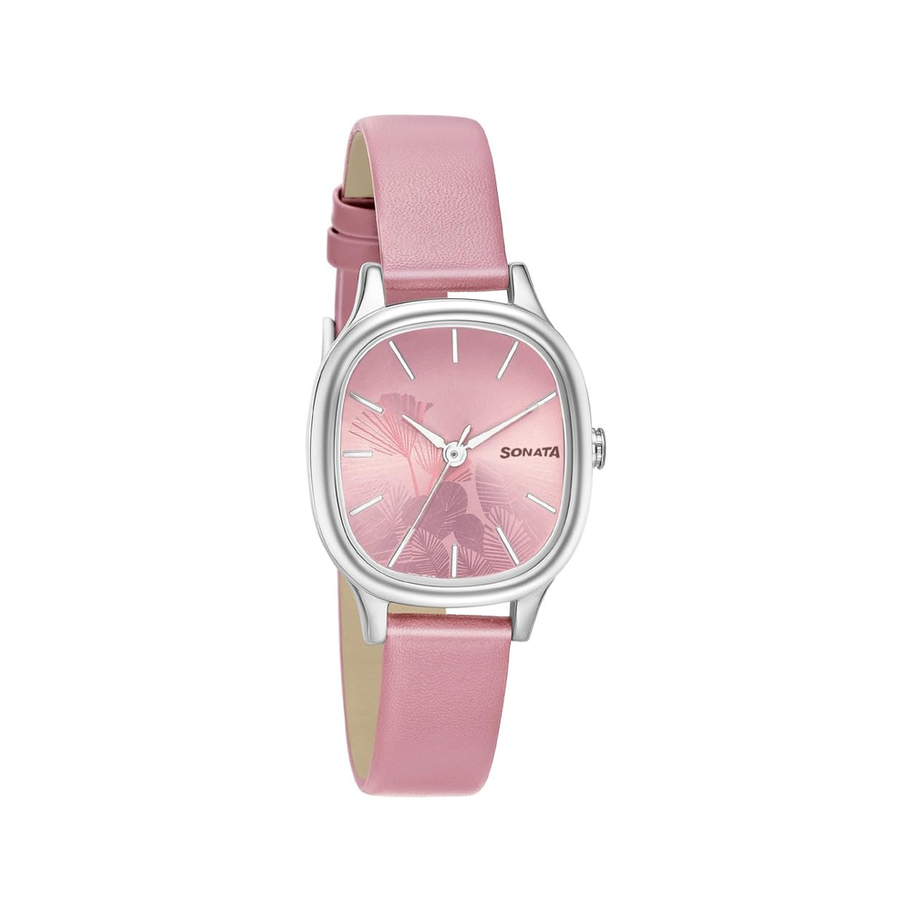  Sonata NS8173SL01 women's analogue formal watch with pink dial