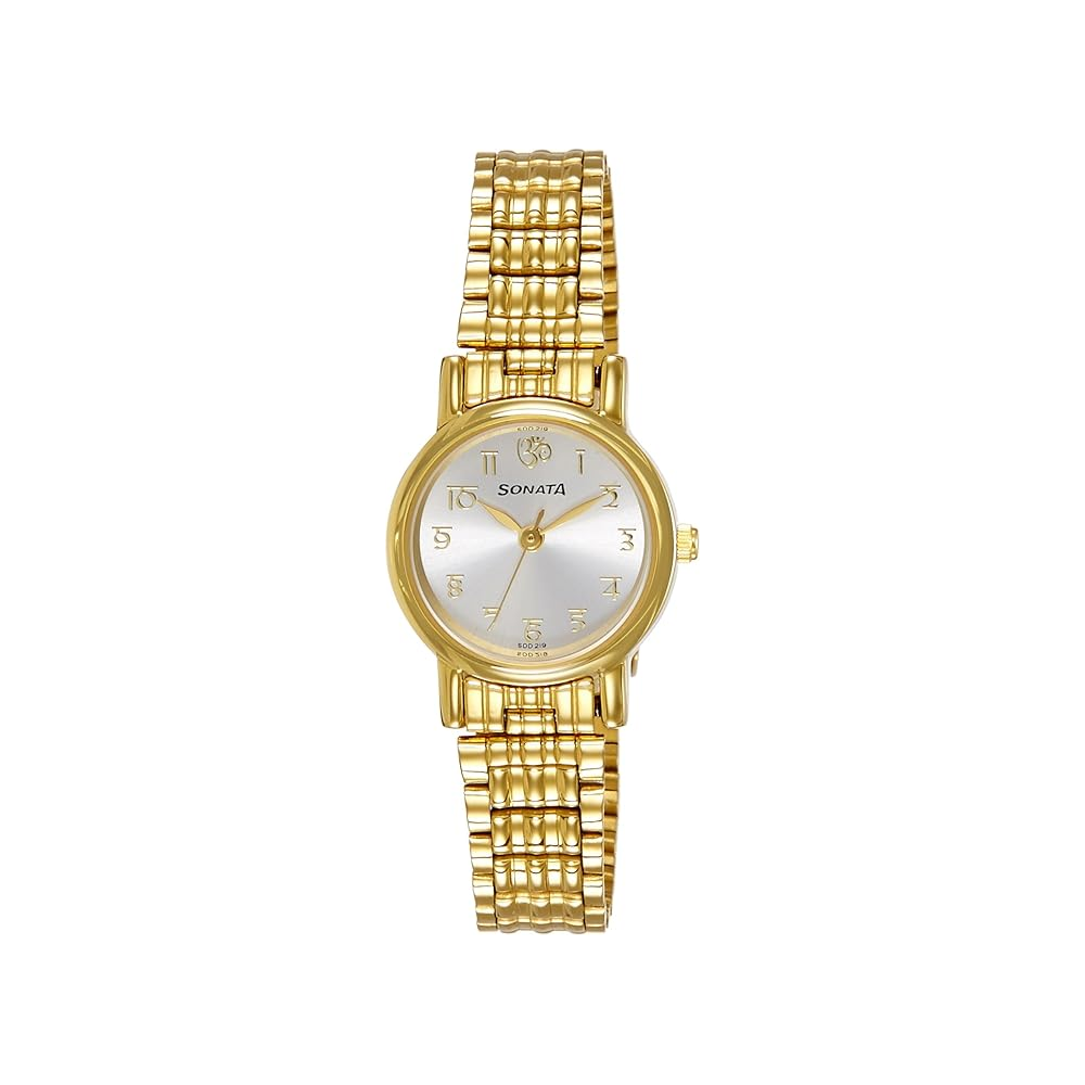 Sonata NS8976YM07W women's analogue formal watch with silver dial