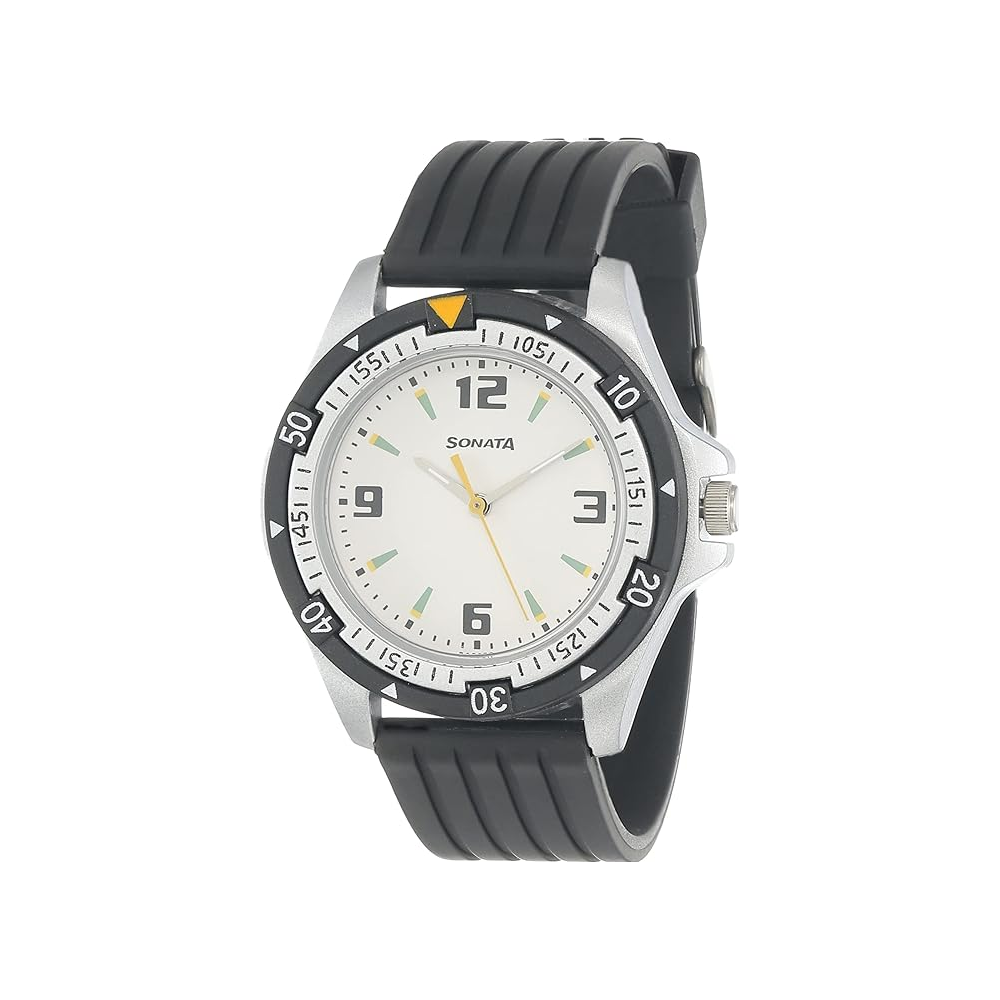 SF by Sonata Quartz Analog men's formal watch with white dial