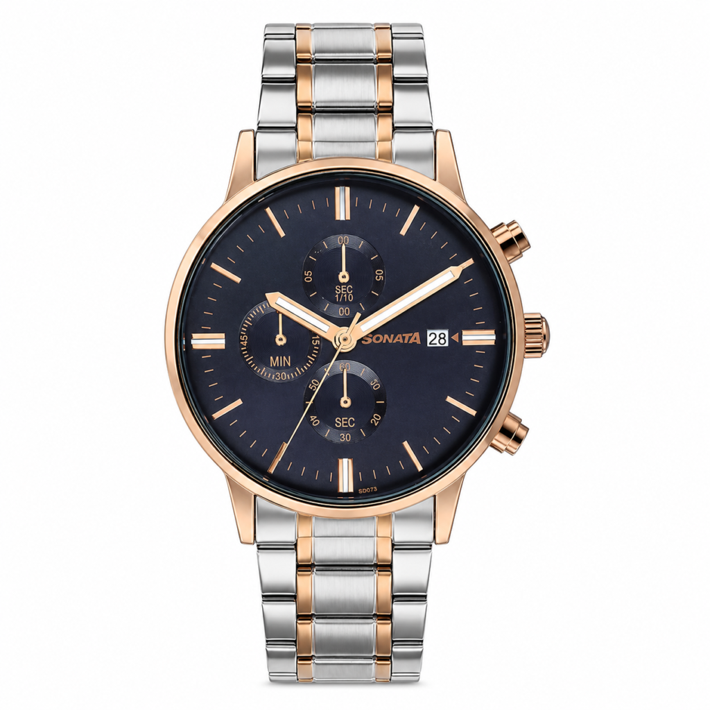 NU77145KM01 Two-Toned analogue chronograph watch