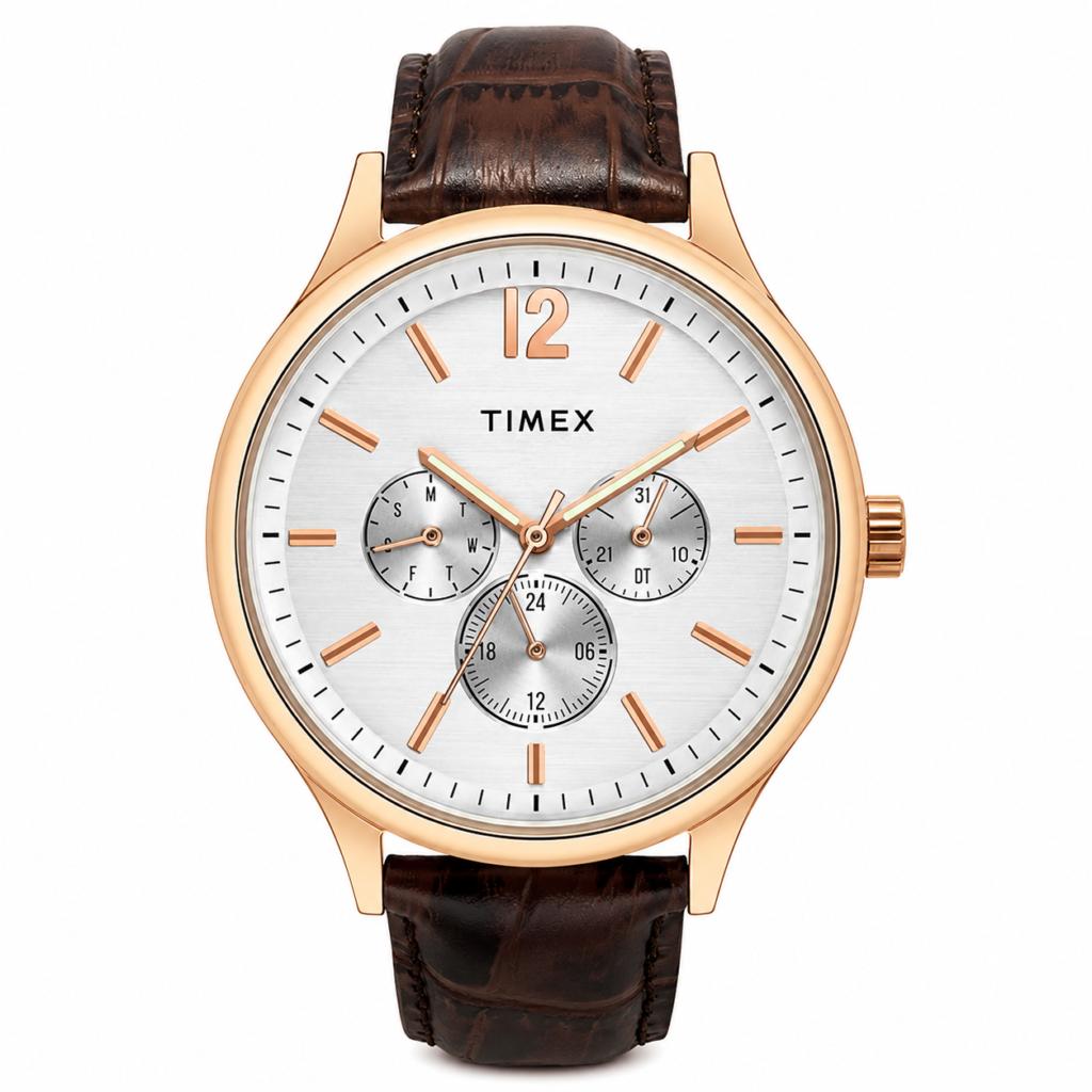 Timex TWEG18433 analogue men's multifunction watch with white dial